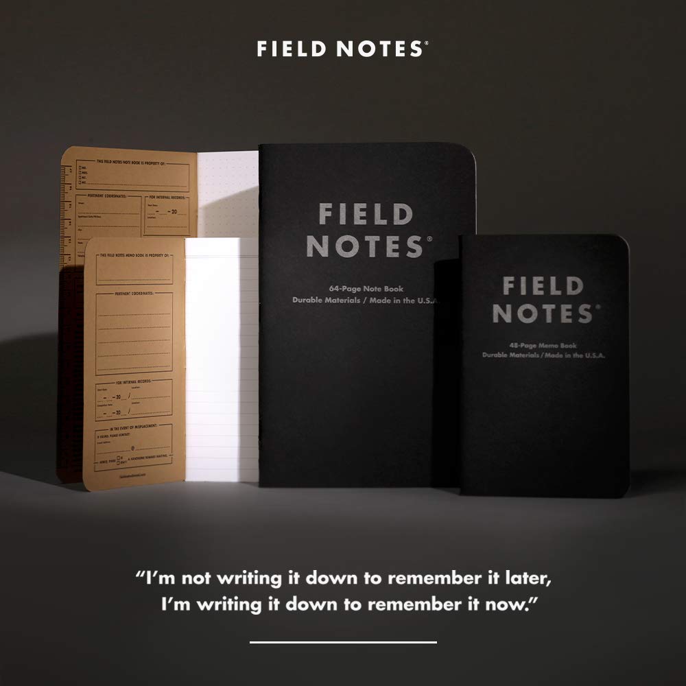 The Field Description 3冊 Amazon | Field Notes ピッチブラックノートブック 3冊パック S